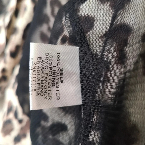 Brown/Black Leopard Print Front Tie Shirt Size S - Picture 9 of 10